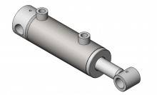 Doppelwirkender Hydraulikzylinder F02 mit beidseitiger Querbohrung – Fecht Hydraulik