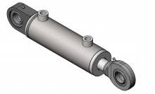 Doppelwirkender Hydraulikzylinder F04 mit beidseitigem Gelenkauge – Fecht Hydraulik