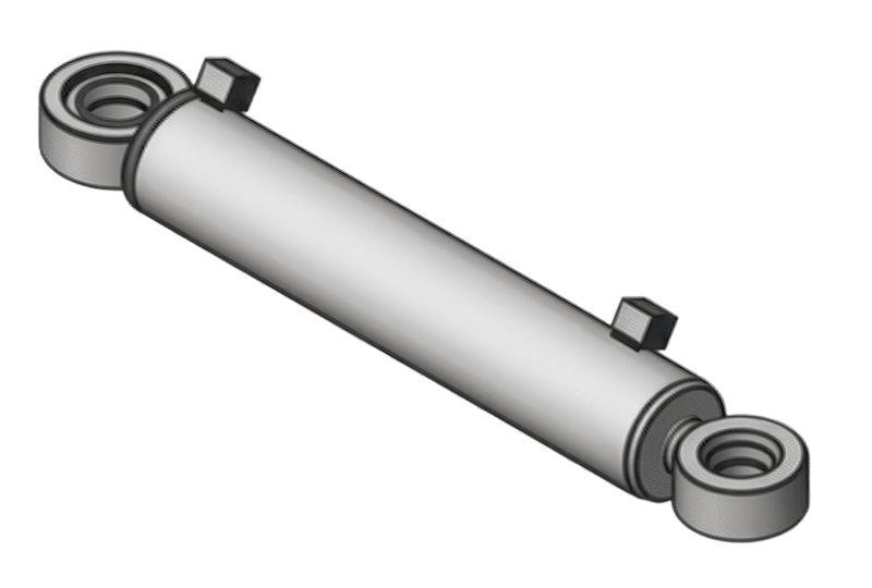 Standard-Hydraulikzylinder mit Gelenkaugen – Fecht Hydraulik